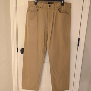 Banana Republic Straight Fit Pants, Khaki, 36 x 32